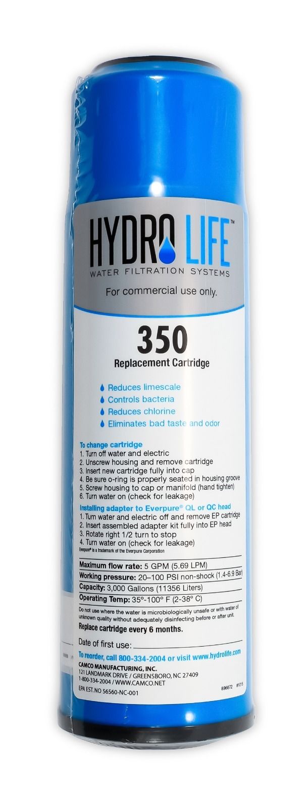 Camco Hydro Life Commercial 350 Cartridge